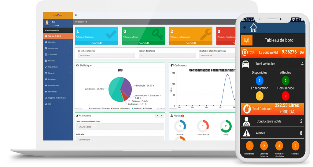 Interface de gestion des flottes IDE-NET